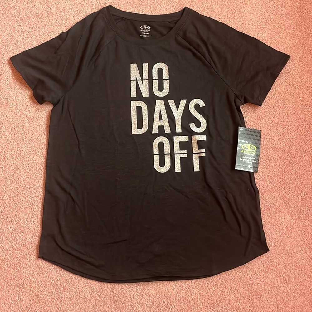 No Days Off Black Graphic Short Sleeve T Shirt Size XXL (18)